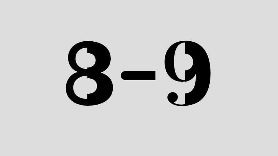 Siffrorna 8-9 mot en grå bakgrund.