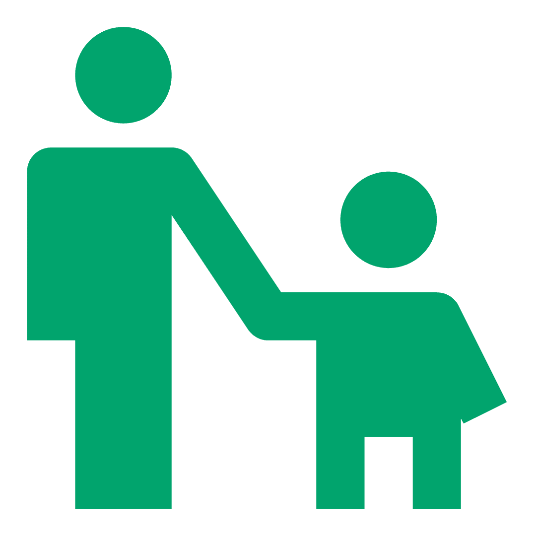 Illustration av vuxen som håller ett barns hand.