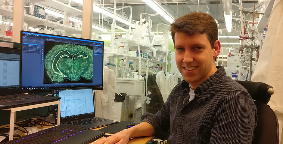 Daniel Gyllborg forskar om hjärnan vid Stockholms universitetvid