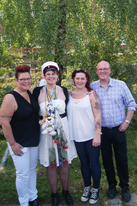 Jessica med sin familj